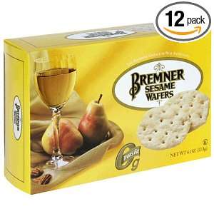 Bremner Wafers, Sesame, 4 Ounce Boxes Grocery & Gourmet Food