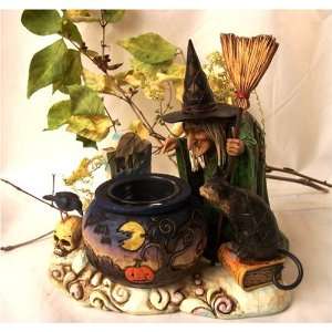  Jim Shore Witchs Cauldron Candle Holder Figurine