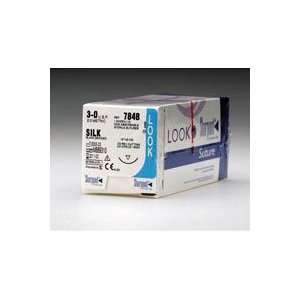  Look Suture 4/0, 18 Silk Black Braided Non absorbable Suture 