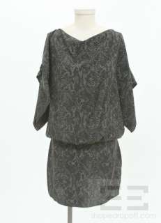   & Grey Snake Print Silk Batwing Dress Size Medium, NEW $254  
