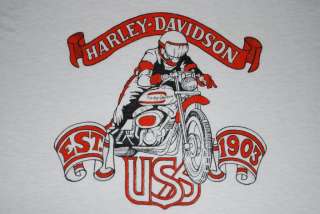 VINTAGE HARLEY DAVIDSON MOTORCYCLES T  SHIRT 1970S XL  