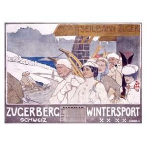  Zugerberg Wintersport Giclee Poster Print by Burkhard 