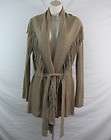 Minnie Rose Womens Cashmere Fringe Duster Cardigan Size M Retail $385