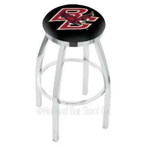  Boston College 30 inch Chrome Swivel Bar Stool with Accent 