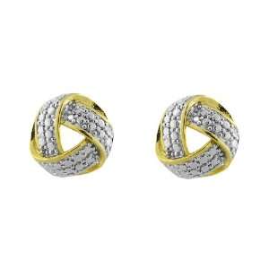   Love Knot Design With Diamond Accenting Sophisticated Stud Earrings