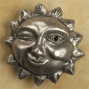  Winking Sun Cabinet Knob/Pull In Pewter