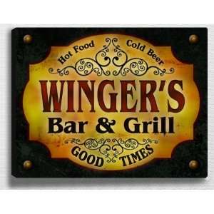  Wingers Bar & Grill 14 x 11 Collectible Stretched 