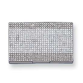 New Business Sterling Silver Card Holder Office Accessory w/ Swarovski 
