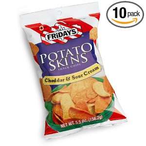 TGI Fridays Snack Chips Potato Skins, Cheddar & Sour Cream, 5.5 Ounce 