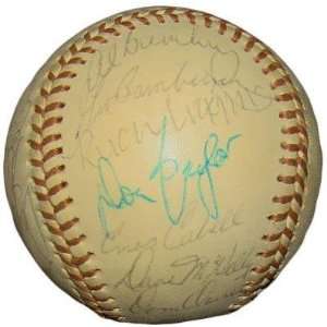  1973 Orioles Team 29 SIGNED OAL Budig Baseball EARL WEAVER 