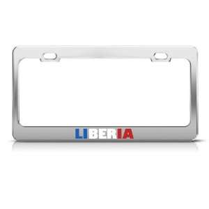 Liberia Flag Country license plate frame Stainless Metal Tag Holder