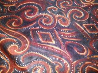 POLY SPANDEX 4 WAY STRETCH 2 YARDS GORGEOUS BROWNS PAISLEY DESIGN 
