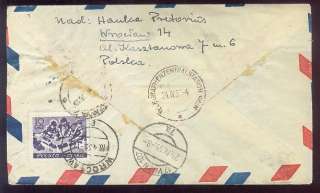   1955, Registered Express Airmail Cover Wroclaw Wien Austria  