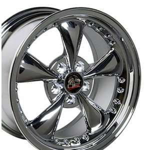 Bullitt Style Wheel with Rivets Fits Mustang (R)   Chrome 17x9 Set of 
