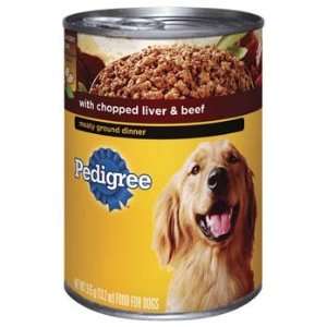 Pedigree Meaty Ground Dinner with Chopped Liver & Beef Dog Food 13.2 