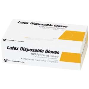  Acme United Powder Free Disposable Latex Gloves, Medium 