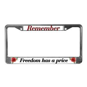  Remember Poppy Military License Plate Frame by  
