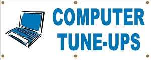 2x5 COMPUTER TUNE UPS Vinyl Banner with Grommets  