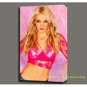BRITNEY SPEARS MIXED MEDIA ACRYLIC OIL PAINTING ON CANVAS FRAMED WITH 