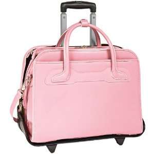 WILLOWBROOK 94989 Pink Detachable Wheeled Ladies Briefcase McKlein 