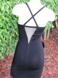 BEBE dress black stretch lace dress mesh 178234 Sleeve Bodycon Dress 