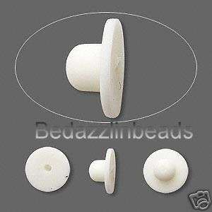 24 Rubber Earnuts~9mm x 5mm~White Earring Back Backings  