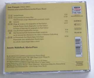 Jean Francaix Piano Music Annette Middelbeek Austria Import CD  
