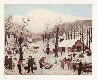 GRANDMA MOSES print SUGARING OFF IN MAPLE ORCHARD  