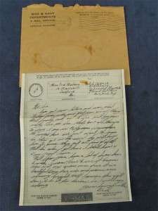 WWII 1945 Letter From Belgium War Ship To Home W/Envelp  