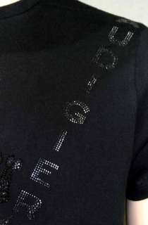 Christian Audigier Mens T shirt LUX Rhinestones Black  