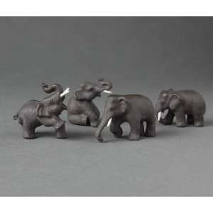  Miniature Porcelain Animals Surin Elephant Family #104 