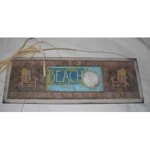  Beach Chairs Sand Dollar Wooden Wall Art Sign