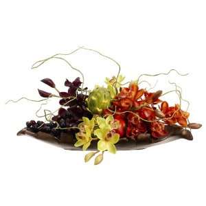  24 Artificial Wild Orchid Arrangement with Fruit Accents 