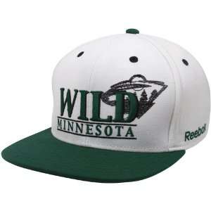 Reebok Minnesota Wild White Green Fourth Phase Snapback Adjustable Hat