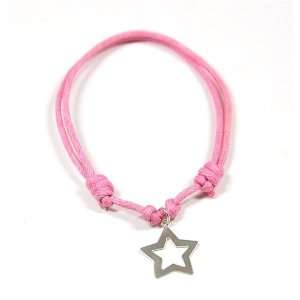   Girls 925 Silver Pink Cord Bracelet With Star Jo For Girls Jewelry