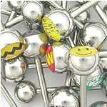 100 14g 5/8 Straight Barbell Logo Picture Tongue Rings  