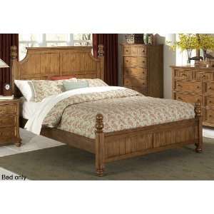  Queen Size Bed Cannonball Design in Waxy Pine Finish