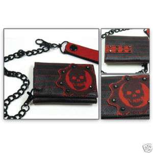 Xbox 360 Gears of War Red Skull Cog Chain Canvas Wallet BW LW125067 