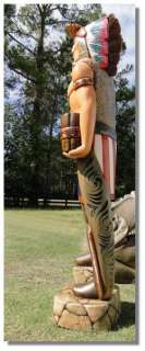   Indian Life Size Statue replica antique CARVED WOOD 6 Foot TALL  