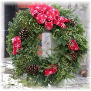  Blue Mountain Snowflakes Noble Fir Fresh Christmas Wreath 