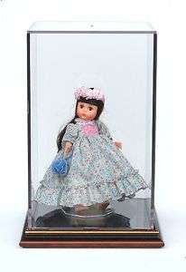Doll Display Case with Wood Base   12 High  