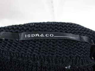 ISDA & CO Black Knit Button Cardigan Sweater Sz M  