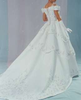 FAIRYTALE WEDDING BRIDAL DRESS GOWN w/SILVER SZ16 #3842  
