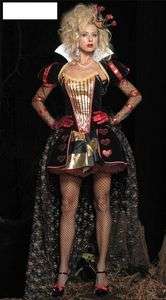 Deluxe Alice in Wonderland Queen Costume Full Set Fancy Party Dress 
