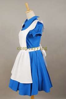 Alice in Wonderland movie Blue Cosplay Costume Dress  