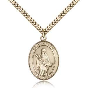  Amelia Medal Pendant 1 x 3/4 Inches 7313GF  Comes With a 24 Inch 