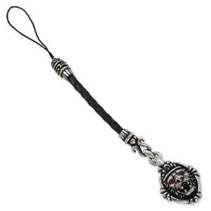   Silver Antiqued King Lion w/ CZ Leather Accessory Charm Jewelry