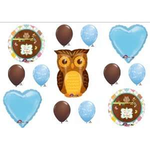 Baby Boy Owl Look Whooo Shower balloons Decorations 