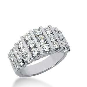 18K Gold Diamond Anniversary Wedding Ring 27 Round Brilliant Diamonds 