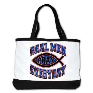  Shoulder Bag Purse (2 Sided) Black Real Men Pray Every Day 